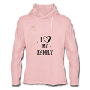 Women Family Love Hoodie - cream heather pink